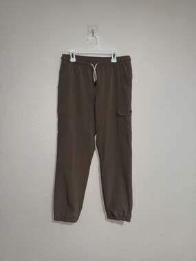 All in Motion Girls' Lightweight Cargo Joggers with Pockets - Dark Olive XL (14)